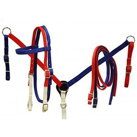 Showman Red, White & Blue Nylon Headstall & Breast Collar Set! NEW for the FORTH OF JULY!