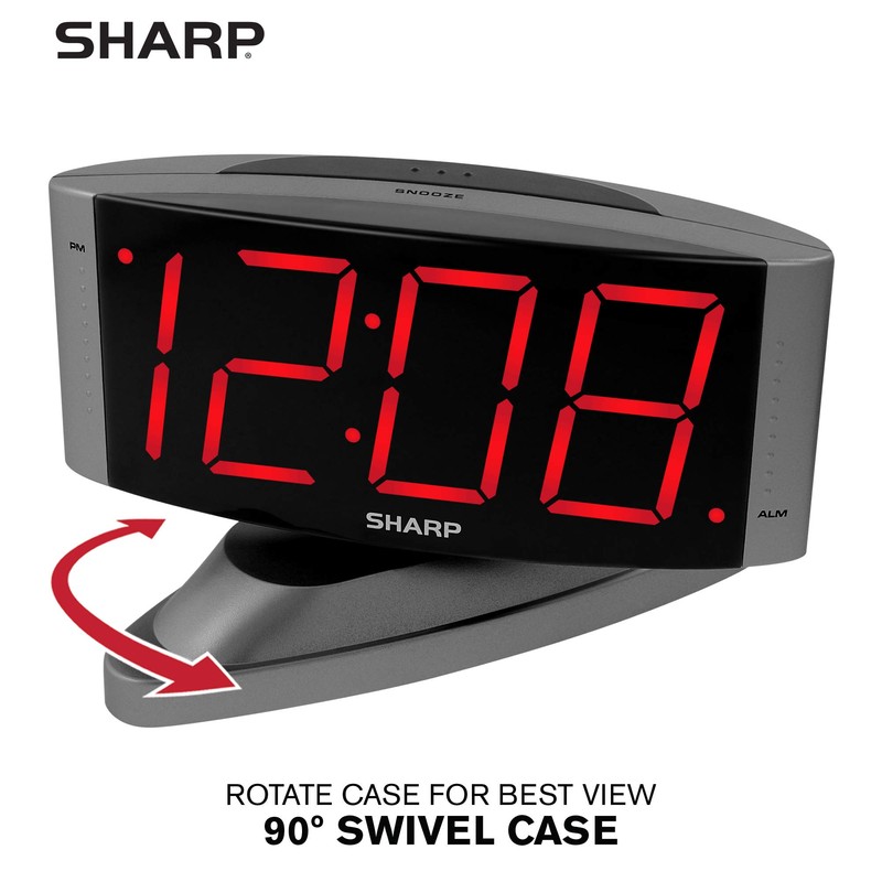 Sharp Home LED Digital Alarm Clock – Swivel Base -