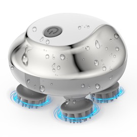 Katzen Massagegerät, Brifit Elektrisches Kopfmassagegerät für Katzen Hunde, Tragbar Haustier Massagegerät mit 4 Knetköpfen, 3 Massagemodi, IPX7 Wasserdicht Katzenmassagegerät, Type-C Aufladbares