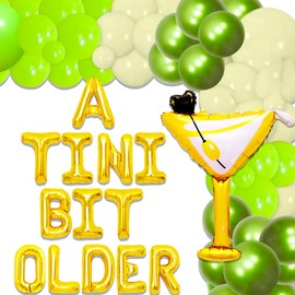 LaVenty Gold Tini Bit Older Sin Banner Balloons Martini Bar Party Decorations Weenies and Tinis Decor for Bachelorette Party Martini Birthday Decorations