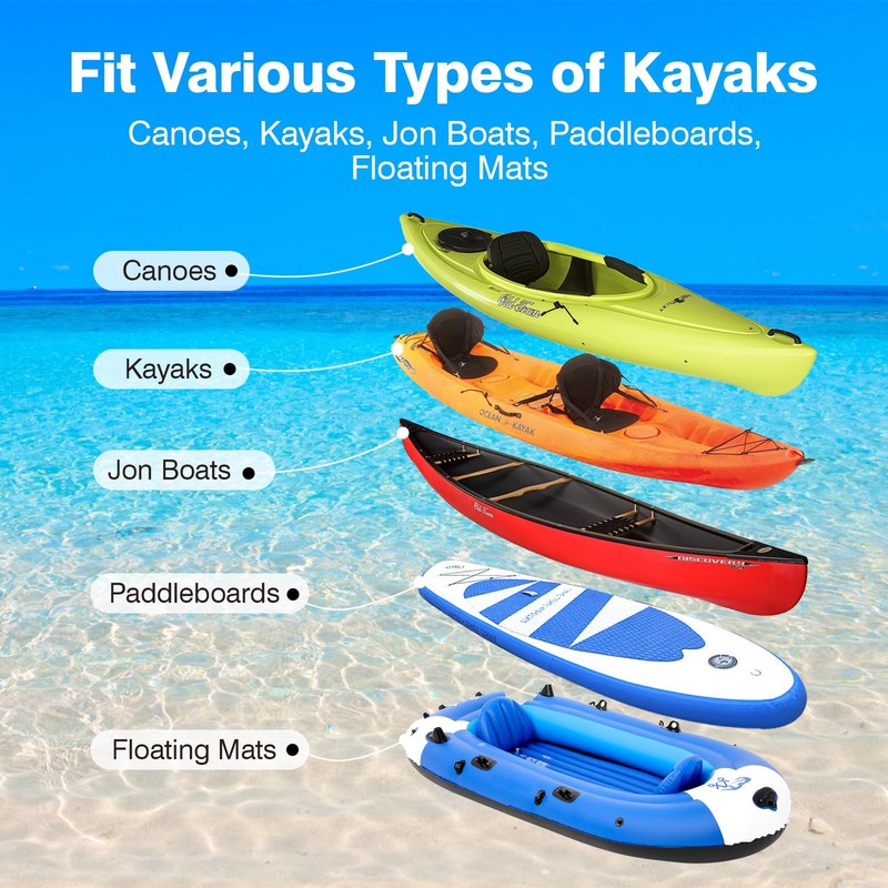Morohope Kayak Beach Cart, Width Adjustable 5.5"-29.5" Universal Canoe Dolly