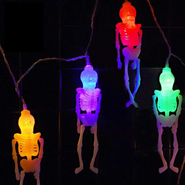 vanow Skeleton Lights Halloween String Lights - 10Ft 20LEDs Skeletons