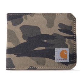 Carhartt Carhartt Men's Bifold and Passcase, Durable Billfold Wallets, Available in Leather and Canvas Styles, Nylon Duck (Blind Duck Camo), One Size