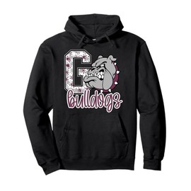 Go Bulldogs Maroon Bulldog Pride School Spirit Mascot Pullover Hoodie