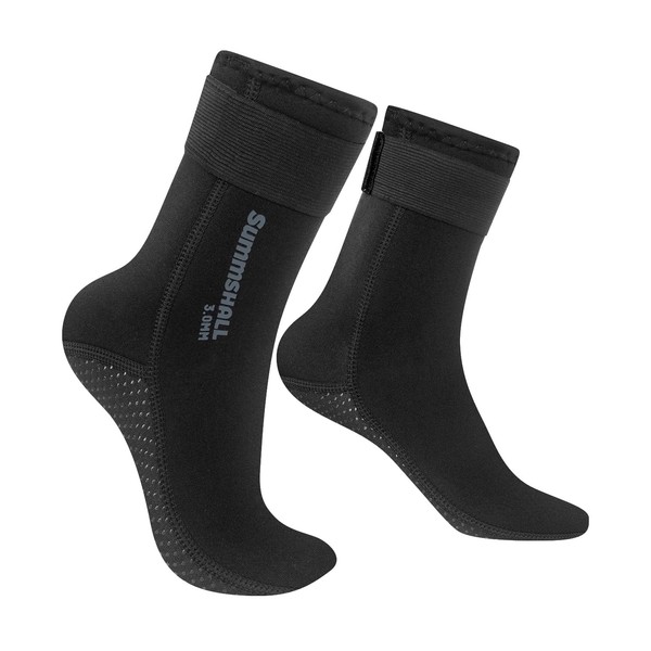 Summshall Neoprene Socks 3mm, Newest Wetsuit Socks Thermal Anti-Slip Diving Socks for Men Women Diving Snorkeling Swimming Surfing Sailing Kayaking
