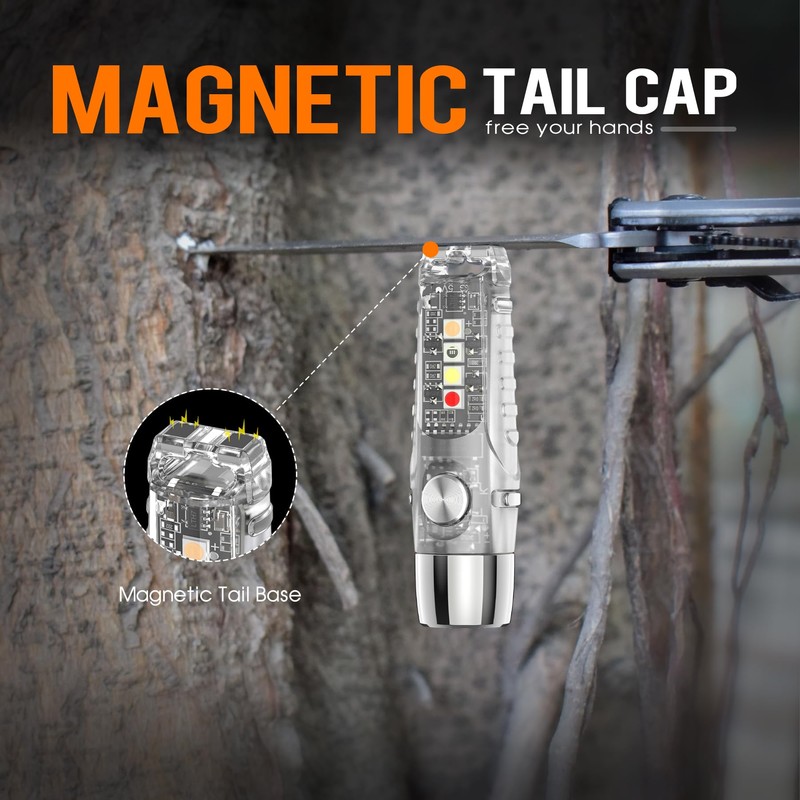 TUNENGE S12Pro Keychain Flashlight Rechargeable,750 High Lumen EDC Mini Flashlight