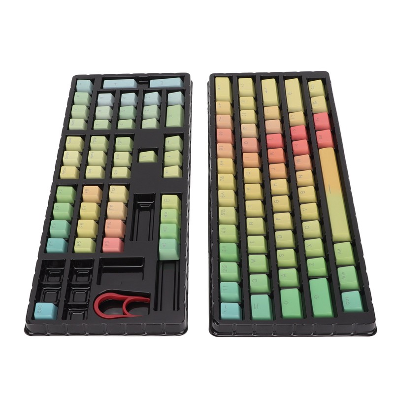 Keycaps PBT Translucent Sublimation Rainbow Gradient Mechanical 108 Keycaps for