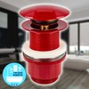 Tecuro EW-Haustechnik Click-Clack Sink Drainage Plug Red with Pushfu for