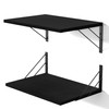 Love-KANKEI Wide Deep Floating Wall Shelves Set of 2,16"x12",Wood,Black