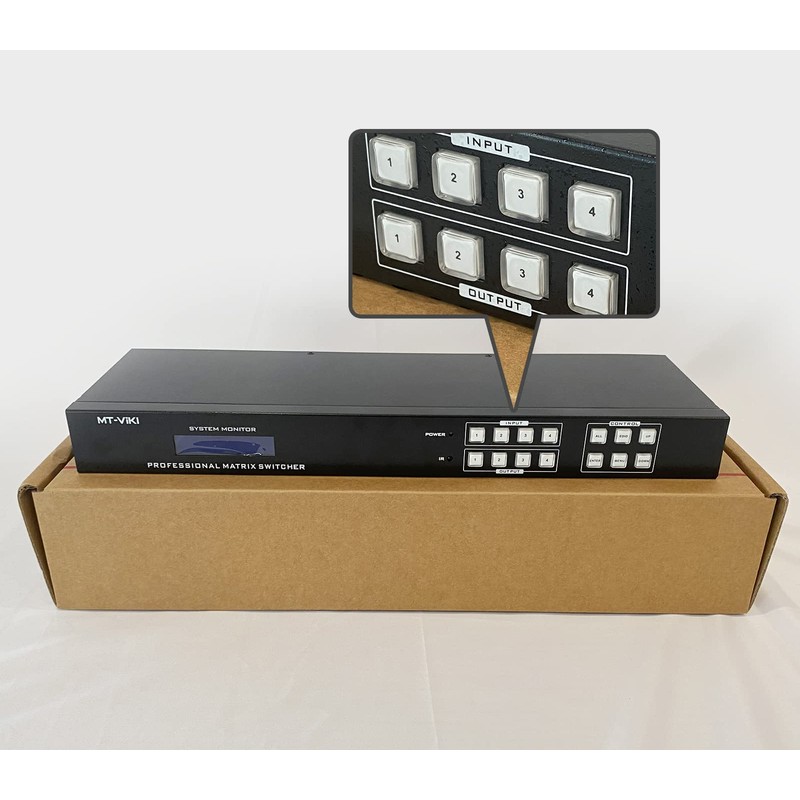MT-VIKI 4K HDMI Matrix Switch 4x4 with 3.5mm Stereo Audio