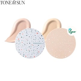 TONEFITSUN Foundation-Free Vegan Thin-Fitting Sun Cushion 12g/12g*2ea, Type:01 Pink Beige Tone Up