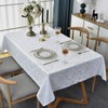 Rectangle Table Cloth - 60 x 84 Inch White Jacquard