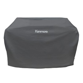Kenmore 66 Inch Gas Grill Cover for Outdoor Grill, Universal BBQ Grill Cover for 6-Burner Gas Grill, Weatherproof, UV- and Fade-Resistant with Hook & Loop Straps, Gray