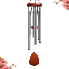 Bursvik 28" Wind Chime for Mothers Day, Decorative Wind Chimes for Outside, Memorial Windchimes Remembrance Gift for Women Mom Grandma, Metal Wind Chimes Outdoor Decor for Garden Patio Zen(Grey)