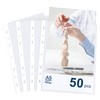 NOTEZMATE 50 Punched Pockets A5,Crystal Clear Plastic A5 Folders Wallets
