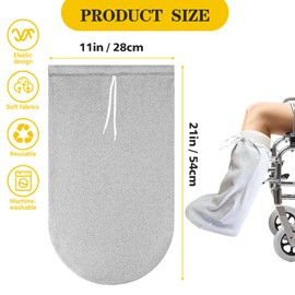 Max Shape Washable Leg Cast Cover, Adjustable Knee Sock for Men & Women, Medium Short Foot Cover, Grey, One Size