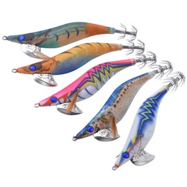 Goture Egging Set Squid Fishing No. 3.5 5 5 Pcs Aori Lure Set, 0.5 oz (15 g), Luminous Bait, Sutte Lure