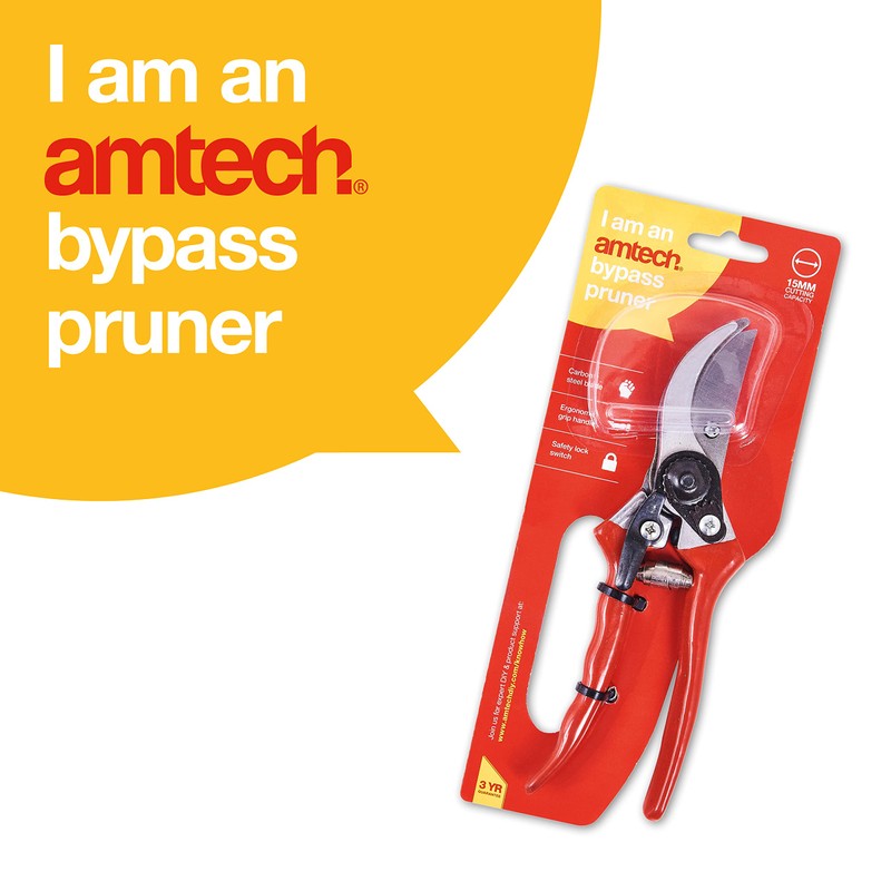 Amtech Garden Secateurs - Heavy Duty Pruning Scissors, Easy to