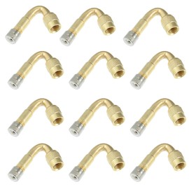 X AUTOHAUX Pack of 12 Valve Extension 45 Degree Valve Extension Copper Valve Adapter Angle Tyre Valve Extension Angle Valve for Car Motorcycle Bicycle
