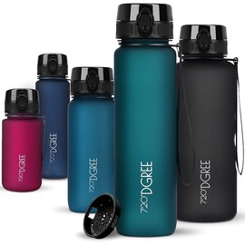 720°DGREE drinking bottle 1l sport “uberBottle“ softTouch + sieve - BPA-free - water bottle for university, work, fitness, bike, outdoor, job - sports bottle made of Tritan - light, shockproof, reusable