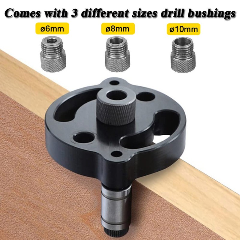 Mesee Dowel Drill Guide, Vertical Pocket Hole Jig Kit 3-Hole