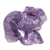 KYEYGWO Amethyst Crystal Elephant Gemstone Figure, Hand Carved Elephant Figure