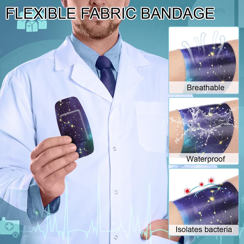 Geiserailie 50 Pcs Large Bandages, 2" x 4" Flexible Fabric