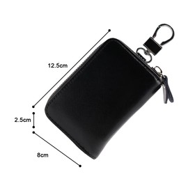 Norhogo Men and Women Leather Keychain, Leather Wallet Keychain, Unisex Wallet Car Key Wallet with 12 Hooks, Black, black