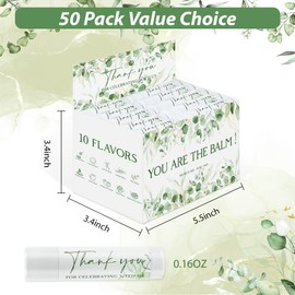 50 Pack Moisturizing Lip Balms Bulk Wedding Party Favors Thank You for Celebrating With Us Gifts Baby Shower Birthday Gift Sage Green Eucalyptus You Are The Balm Beeswax Giveaways Guests