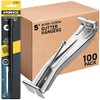 Quick Screw Gutter Hangers 5 Inch- 100 Pack - 5 Inch Gutter Clips with Bonus 6 Inch Drill Bit - Hidden Bracket Clips with Pre-Assembled Screw - Fix Sagging Rain Gutters