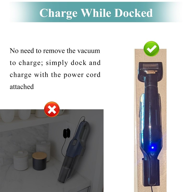 Wall Mount Vacuum Holder Compatible with Shark Handheld Vacuum Models
