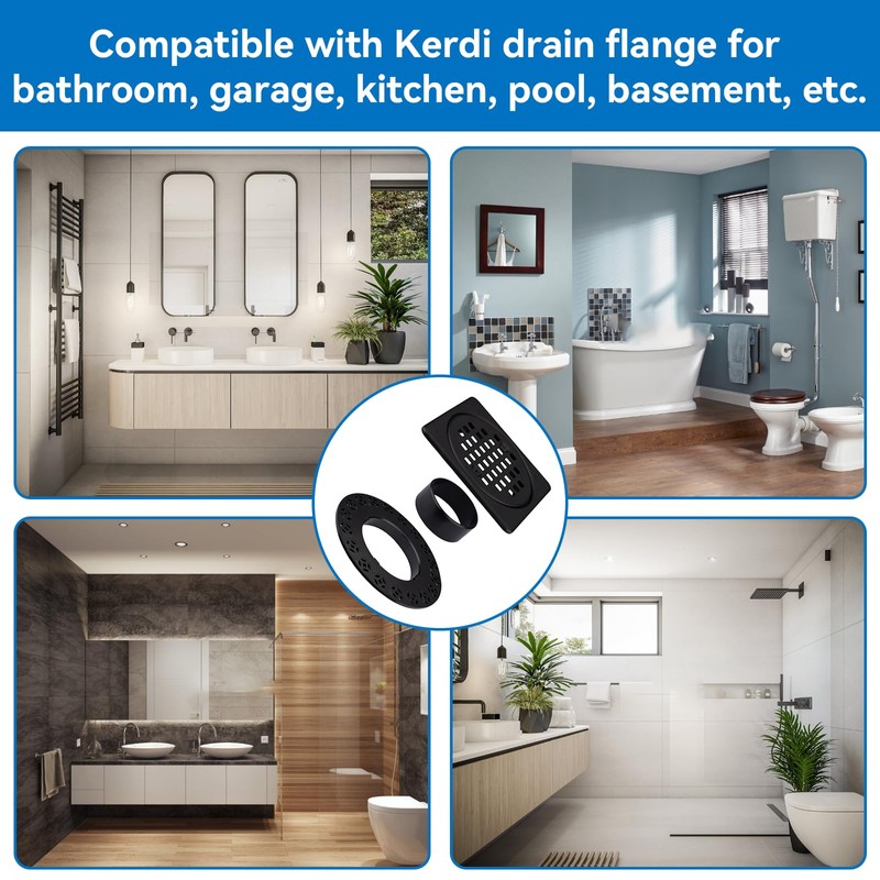 4 Inch Drain Grate Kit Compatible with Schluter Kerdi-Drain Flange