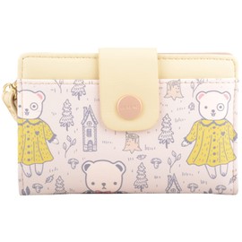 Teddy Bear Ladies RFID Protected Zipper Credit Card Wallet Badge Holder, yellow