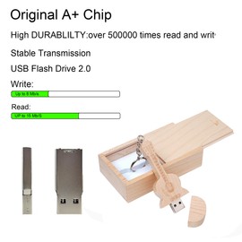 Meiyuexiang Guitar Shaped Maple Wood Memory Stick USB Flash Drive in Wood Box (2.0/4GB, Maple Wood)
