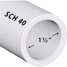 VENTRAL PVC Pipe Sch40 1-1/2 Inch (1.5) White Custom Length (5FT)