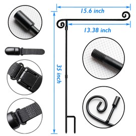 Garden Flag Stand, Yard Flag Holder,Garden Flag Hanger,Banner Pole with one Tiger Clip,Fall Decor for Outdoor Garden Lawn（2 Pack）