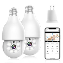 E T EASYTAO Q17 Cámara Foco WiFi 2MP 360° 2PCS con Socket E27, Alexa
