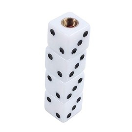 Topxome 4pcs/Set Dice Tire Air Valve Stem Caps for Car Truck Bike ATV Wheel Rims Bike Bicycle Accessories (White)