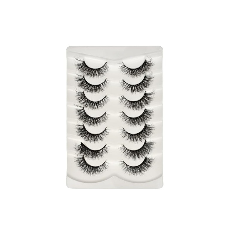 Vivis False Eyelashes 7 Pairs Lashes 3D Faux Mink Long