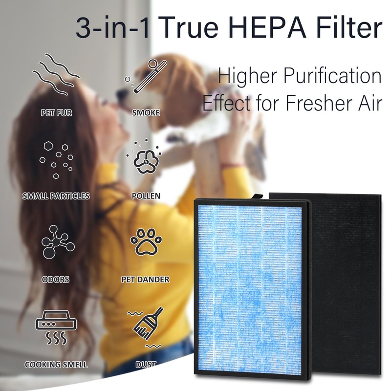 3 Pack 3-in-1 Replacement Air Filters Compatible with Okaysou Air