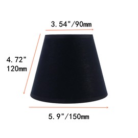 Tsnamay 6Pcs Chandelier Shade for Candelabra Bulbs, Clip Mount Shade, 3.54" X 5.9" X 4.72" Small Lamp Shades Set of 6 for Chandelier Table Lamps Hallway Lamps,Black&Gold