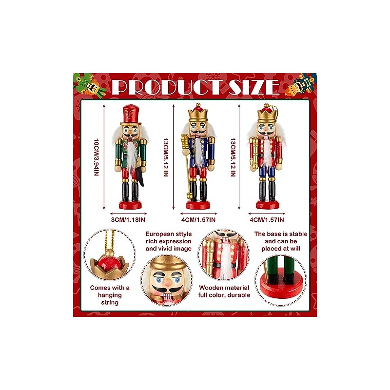 Liliful - Juego de adornos de cascanueces de Navidad, 18