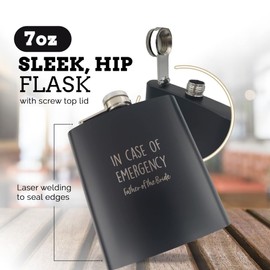 Funny Dad Wedding Gift from Bride, Wedding Gift for Dad, Gifts for Father of the Bride, Father Gifts from Daughter Wedding Flask, Father of the Bride Gifts from Daughter, In Case of Emergency