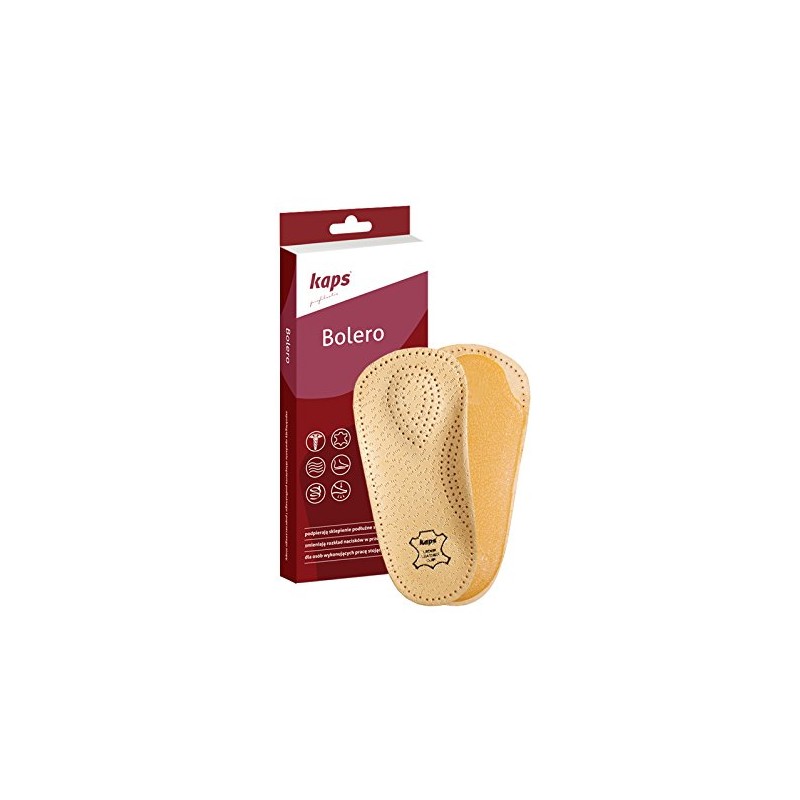 Kaps Schuheinlagen, Einlegesohlen Leder, Orthopädische Einlagen, Bolero, Beige, 43