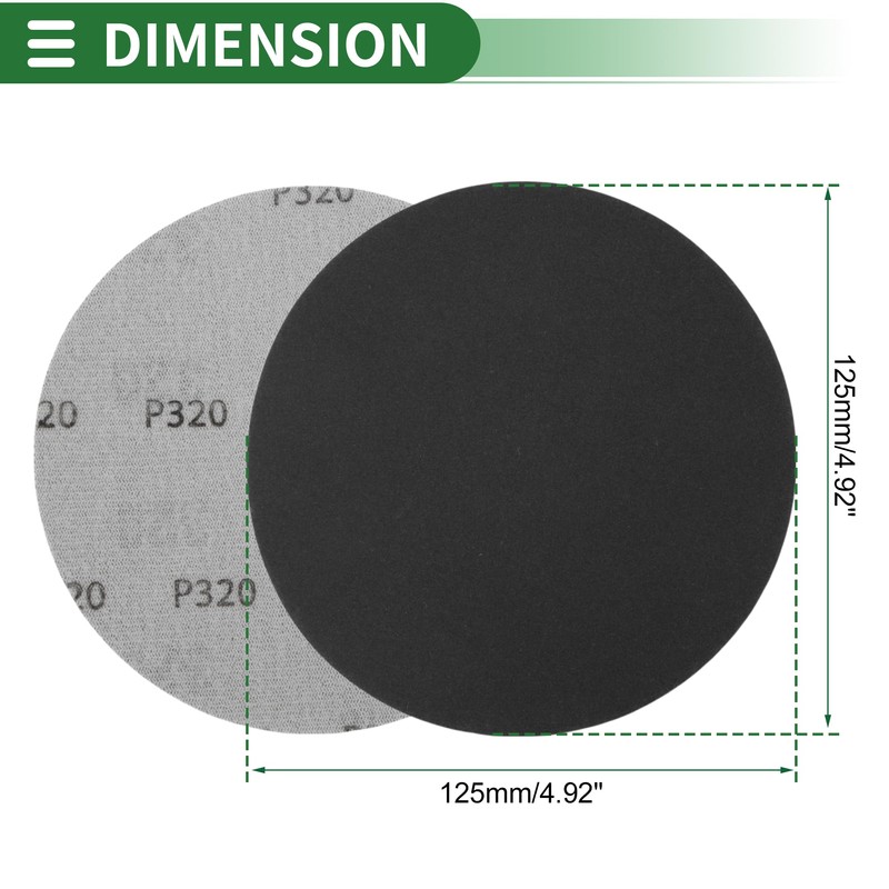 X AUTOHAUX Sandpaper Hook & Loop Sanding Sheets 125x125mm Black