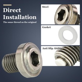 Xitomer M12x1.5 Magnetic Oil Drain Plug Fit for KLR650 Vulcan S VN650 Ninja 300 Ninja 650 Z650RS Ninja 400 High Power Magnet Oil Pan Plug with Alloy Washer, Leak-Proof Engine Protection