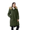 WenVen Women's Winter Warm Military Hooded Sherpa Parka Jacket Army