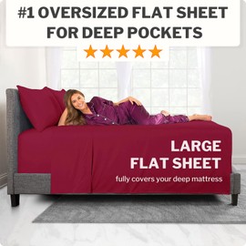 Full Size Sheets – Sheets Full Size Bed Set – Soft Full Size Sheet Sets 16” Deep Pockets Fitted Sheet – Oversize Flat Sheet – 2 Zipper Closure Pillowcases – Full Bed Sheets Full Sheet Set – Red