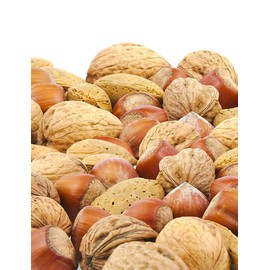 Anna and Sarah Premium Mixed Nuts in Shell, California Jumbo Chandler Walnuts, Extra Large Pecans, California Almonds, Large Oregon Hazelnuts (NO BRAZIL NUT), 6 Lbs