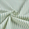 Vertical Ticking Stripe Cotton Duck Ivory Cerulean Aqua, Fabric by